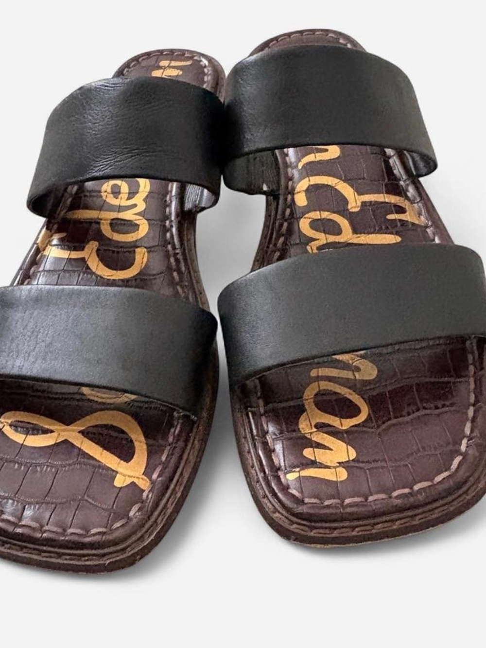 Sam Edelman brown croc print slide sandals Size 9.5 - Picture 3 of 8
